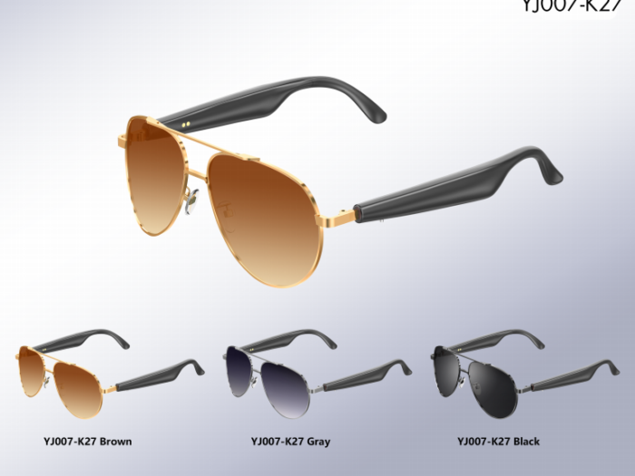 Pilot Metal Frame Smart Sunglasses (YJ007-K27)