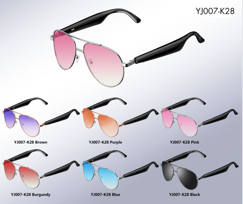 Pilot Metal Frame Smart Sunglasses (YJ007-K28)